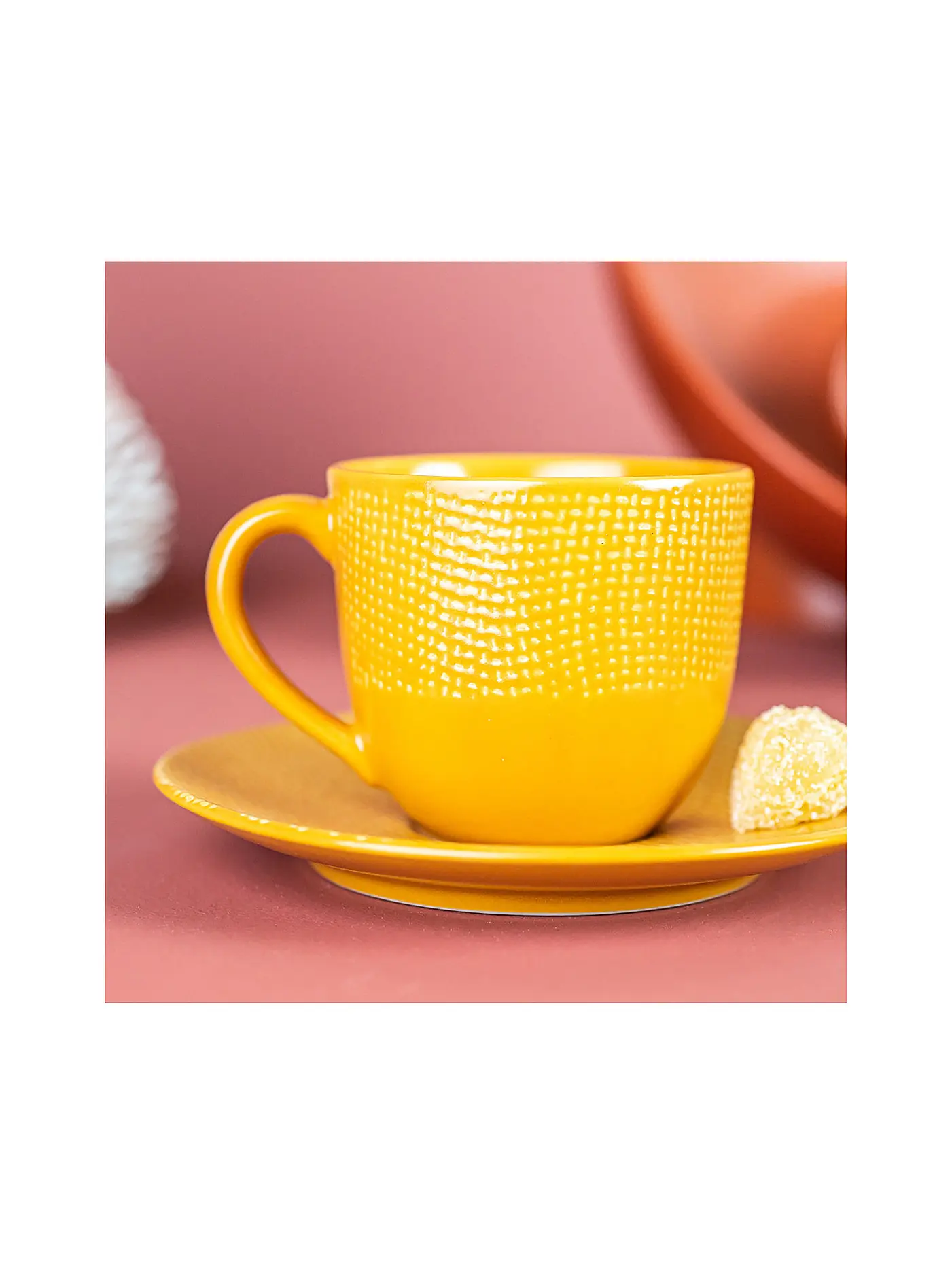 TABLE PASSION | Kaffeetasse mit Untertasse 220ml VESUVIO Safran | 